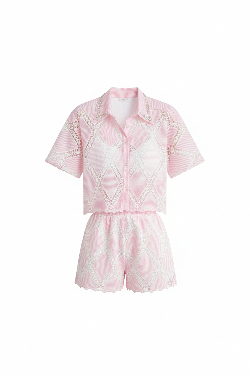 Kami | Strip Pink Set