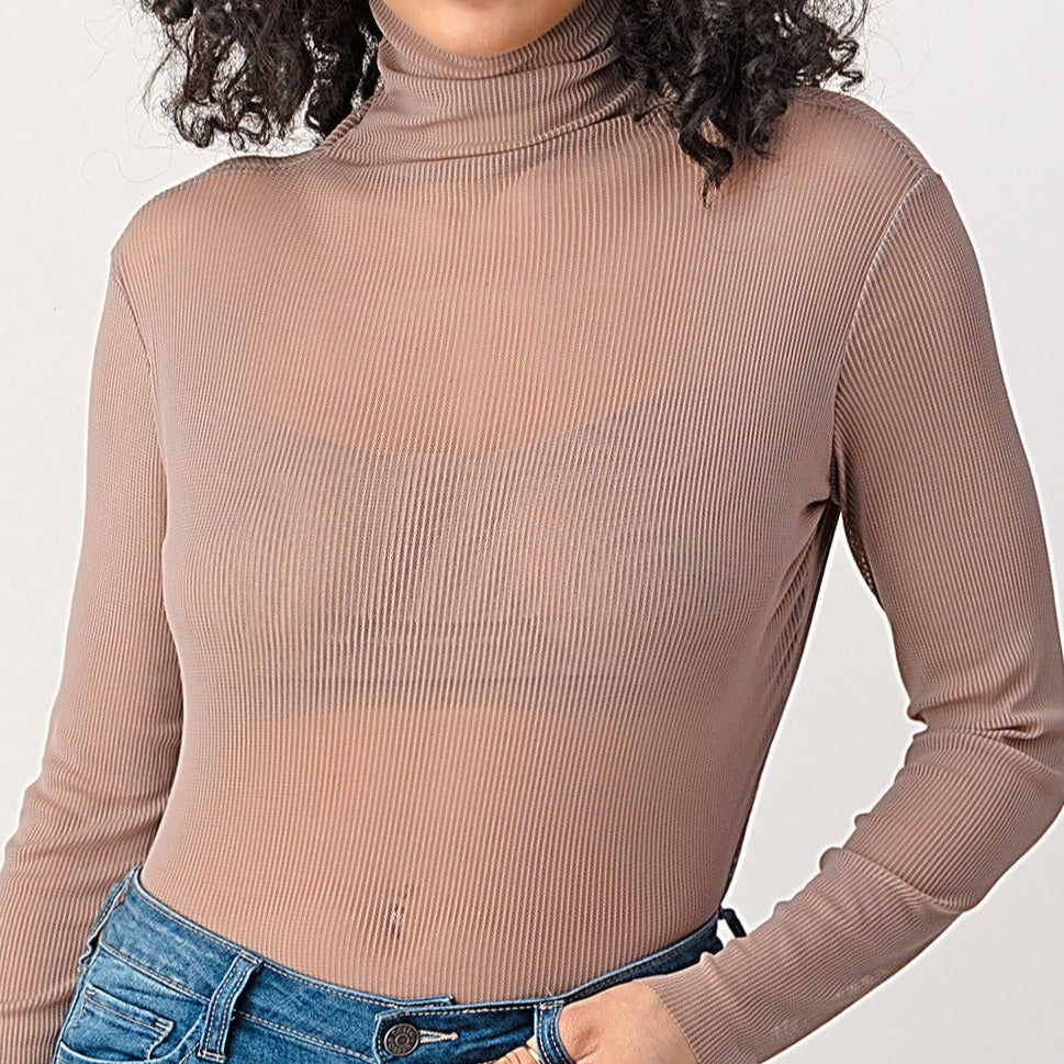 MISS LADY | SHEER MOCK NECK