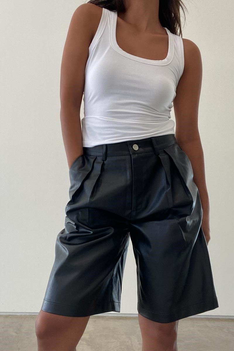 Marley | Leather Shorts black