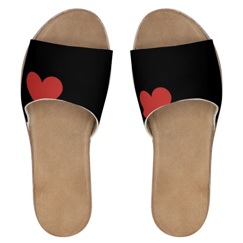 Womens Leather Sliders